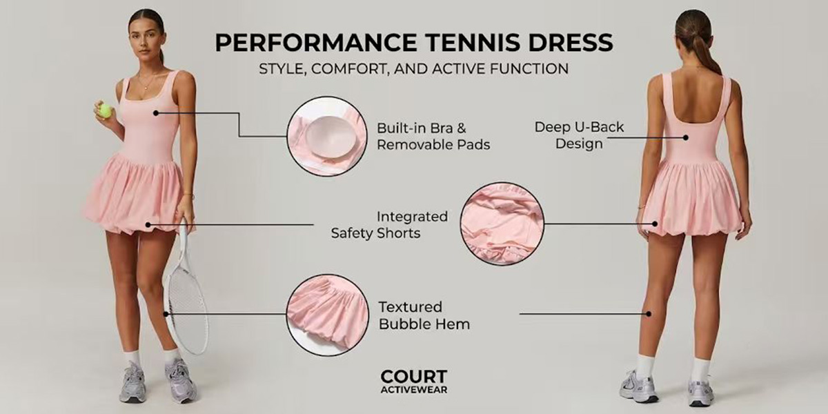 Athletic dress with built-in shorts Athletic dress with built-in shorts